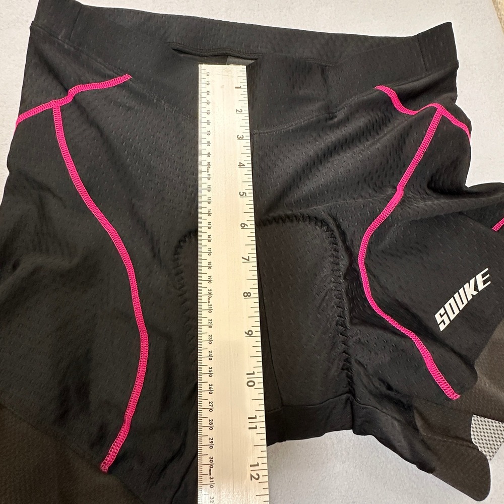 Souke Sports Cycling Shorts Womens XL Black Rose New Padded Bike Shorts - Picture 6 of 9